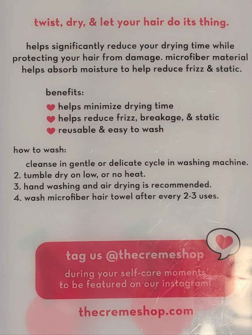 The Crème Shop Quick Dry Cherry Print Microfiber Hair Towel Wrap 🆕
